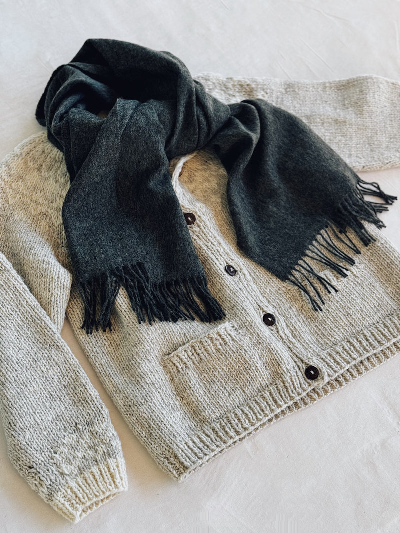 Merino Oversized Scarf, Charcoal