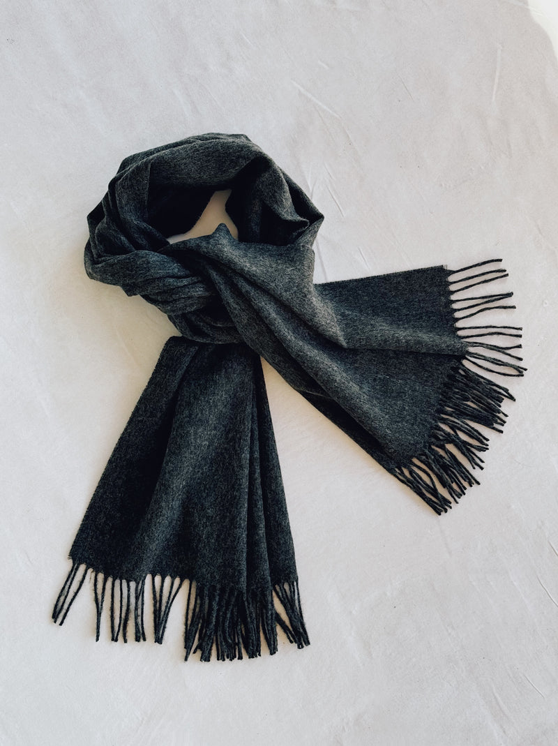 Merino Oversized Scarf, Charcoal