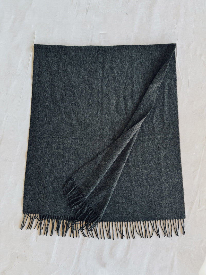 Merino Oversized Scarf, Charcoal