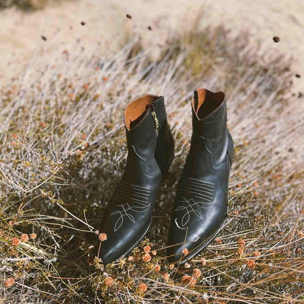 Bliss And Mischief-Short Cowboy Boot in Black